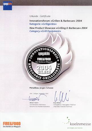 Urkunde zur Silbermedaille